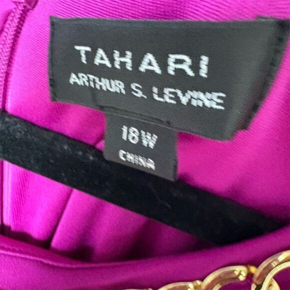 Tahari Women's Plus 18 Pink 3/4 Sleeve Knee Length Dress Formal - Picture 5 of 6